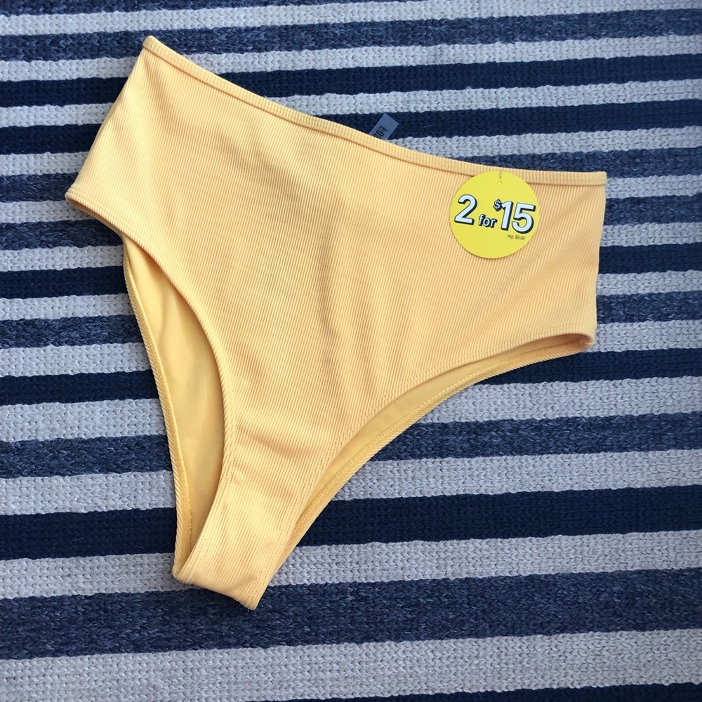 Yellow High-Waisted Bikini Bottoms